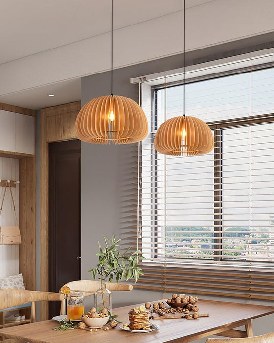 Wooden Pumpkin Pendant Lamp-DWHOME