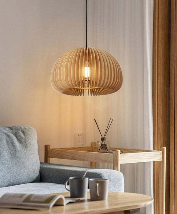 Wooden Pumpkin Pendant Lamp-DWHOME