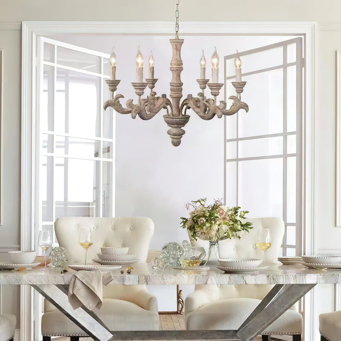 Wooden Roman Column Chandelier-DWHOME