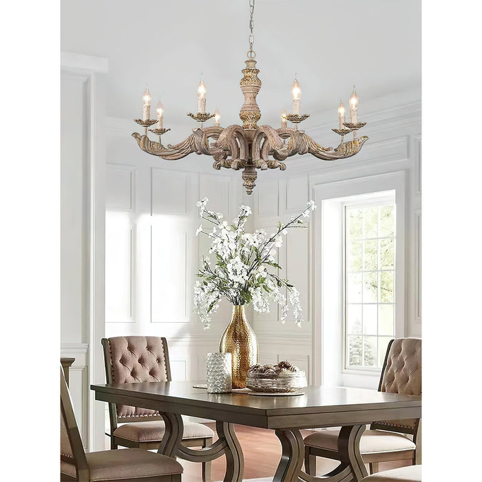 Wooden Roman Column Chandelier-DWHOME