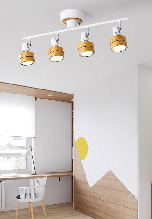 Wooden Adjustable Spot Ceiling Lamp-DWHOME