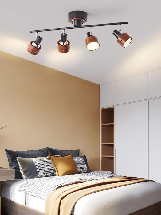 Wooden Adjustable Spot Ceiling Lamp-DWHOME