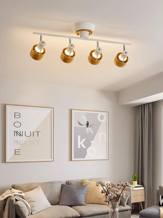 Wooden Adjustable Spot Ceiling Lamp-DWHOME