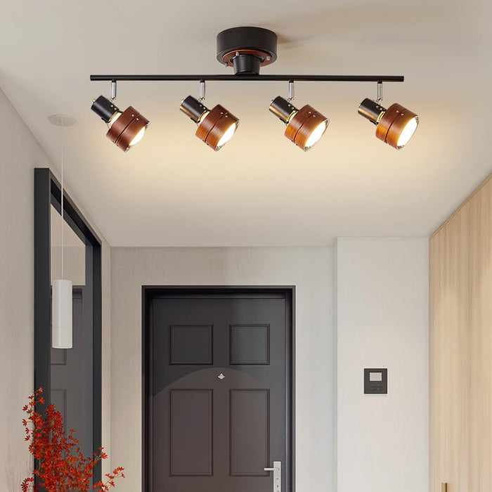 Wooden Adjustable Spot Ceiling Lamp-DWHOME