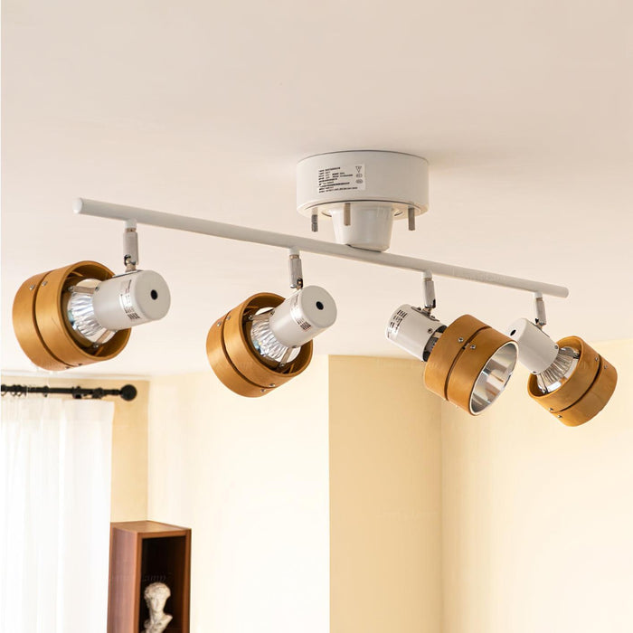 Wooden Adjustable Spot Ceiling Lamp-DWHOME