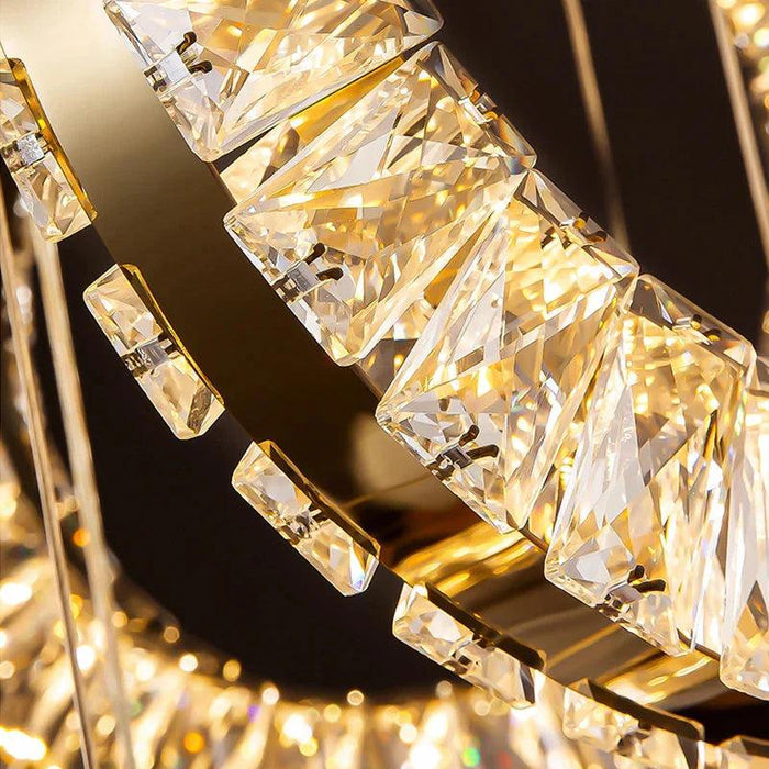 Yasmin Dimmable Crystal Ring Ceiling Light for Staircase - DWHOME