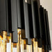 Zen Modern Round Black And Gold Crystal Chandelier - DWHOME