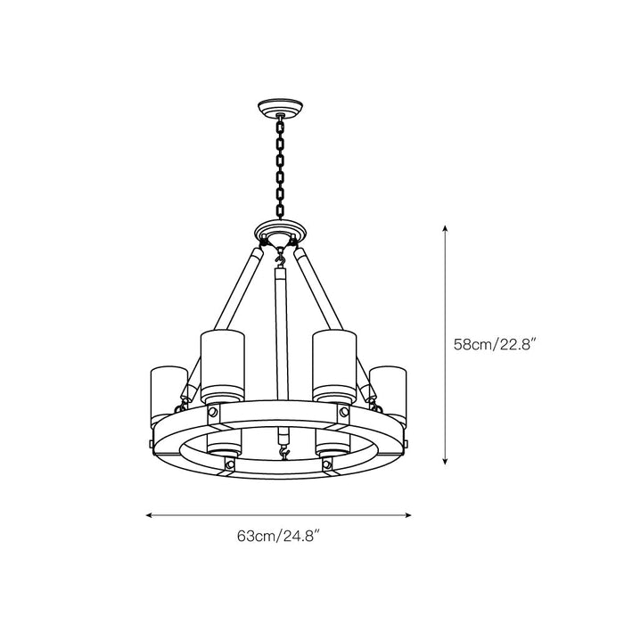 Zora Wagon Wheel Chandelier