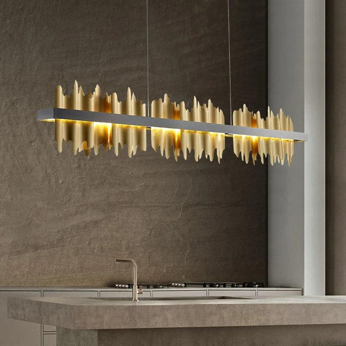 Nera Brushed Brass Dining Room Chandelier - DWHOME