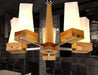 Acey Frosted Glass With Wood Pillars Hanging Lamp - DWHOME
