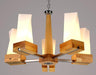 Acey Frosted Glass With Wood Pillars Hanging Lamp - DWHOME