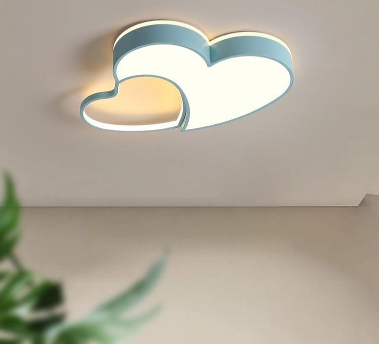 Acrylic LED Double Heart Ceiling Light for Children Room - DWHOME
