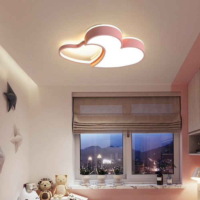 Acrylic LED Double Heart Ceiling Light for Children Room - DWHOME