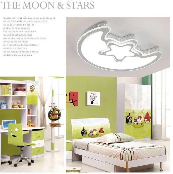 Acrylic Moon and Star Ceiling Light for Living Room Bedroom - DWHOME