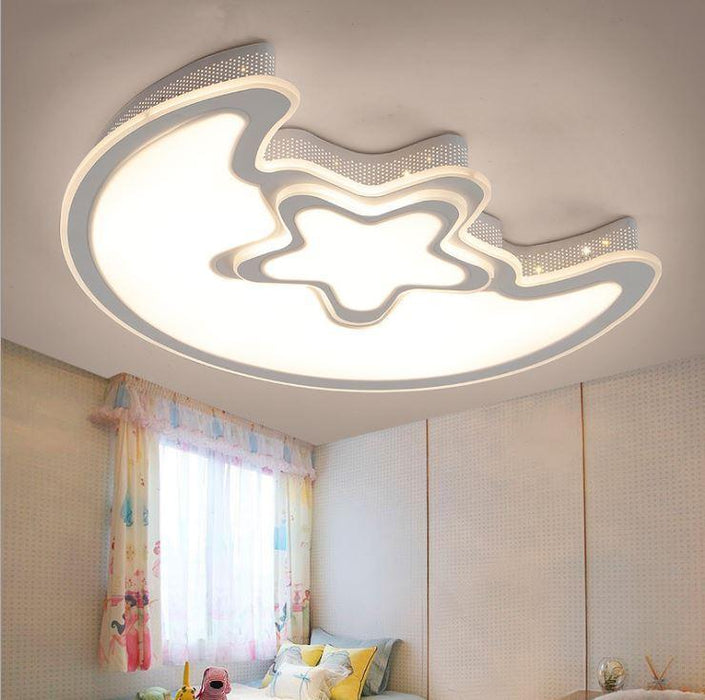Acrylic Moon and Star Ceiling Light for Living Room Bedroom - DWHOME