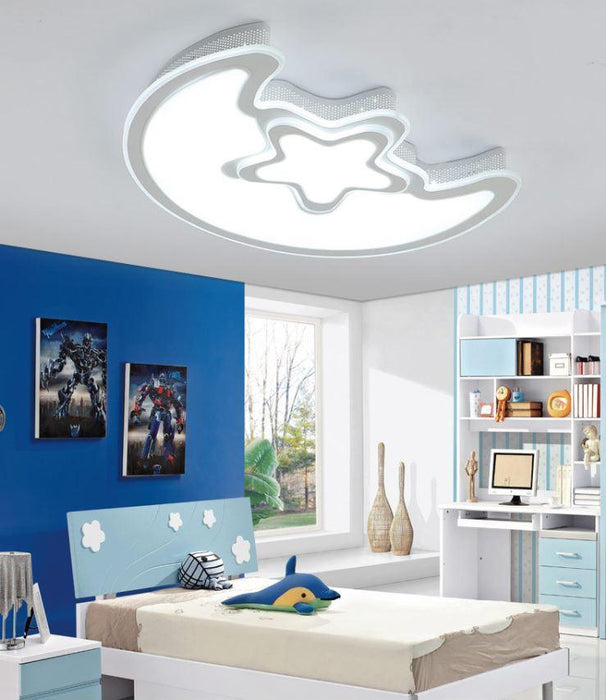 Acrylic Moon and Star Ceiling Light for Living Room Bedroom - DWHOME
