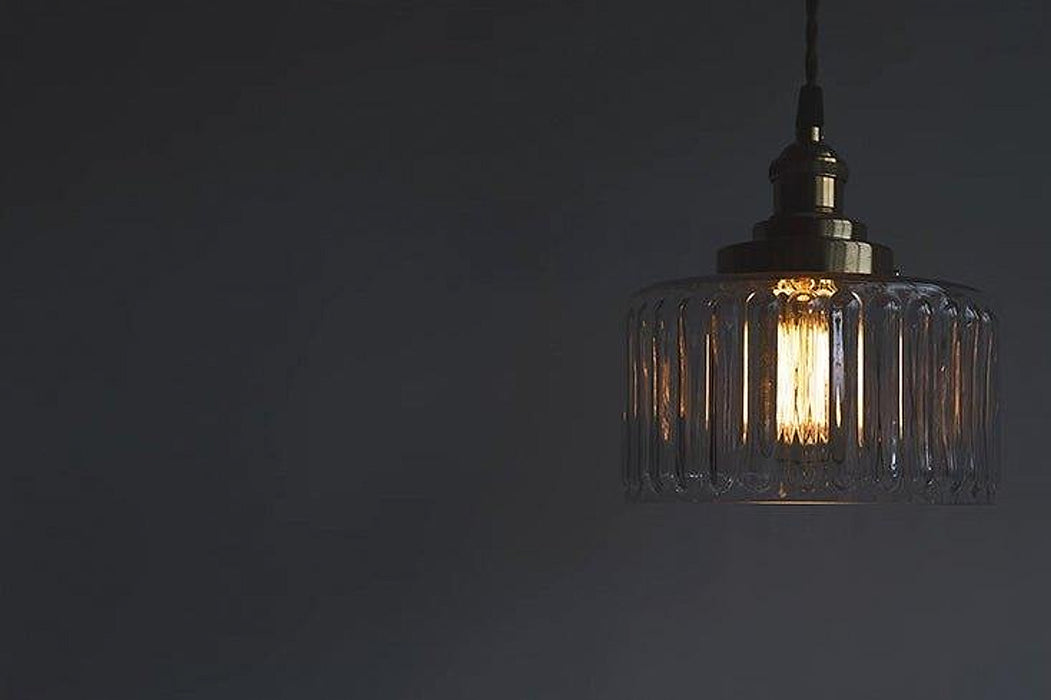 Adelaide Glass Mid Century Vintage look Brass Fitting Pendant Light-DWHOME