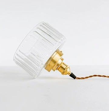 Adelaide Glass Mid Century Vintage look Brass Fitting Pendant Light - DWHOME