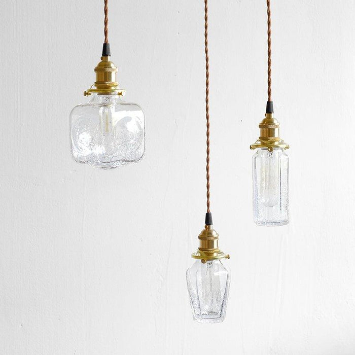 Alfred brass glass shade french country pendant light - DWHOME