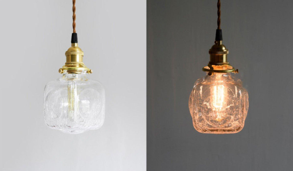 Alfred brass glass shade french country pendant light - DWHOME