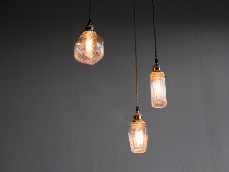 Alfred brass glass shade french country pendant light - DWHOME