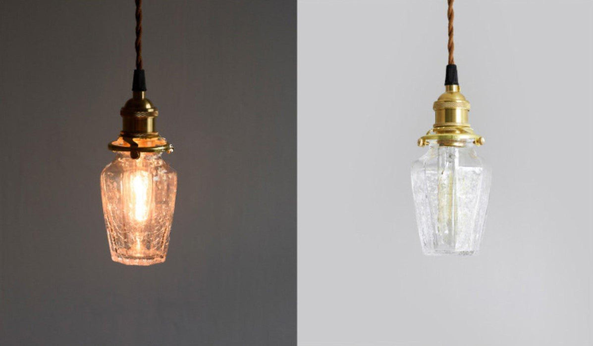 Alfred brass glass shade french country pendant light - DWHOME