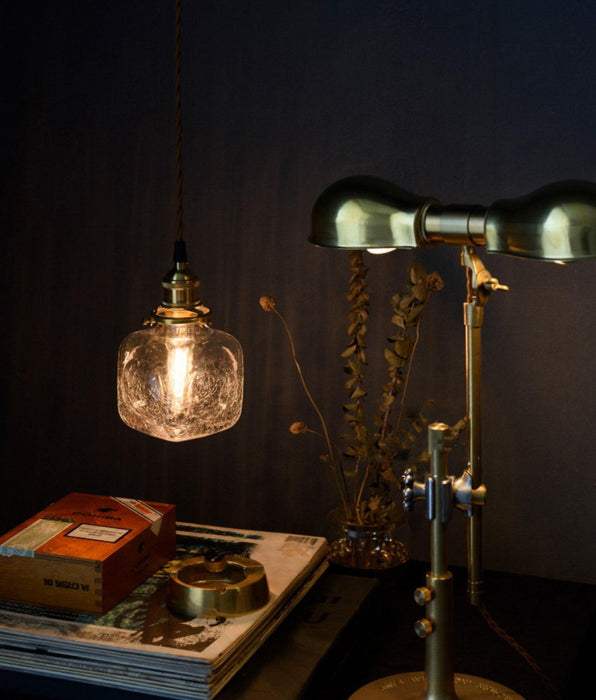 Alfred brass glass shade french country pendant light - DWHOME