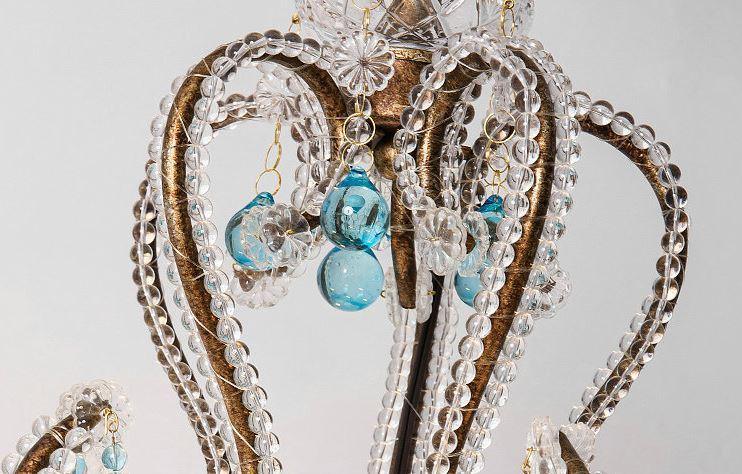 American Country Crystal Blue LED Chandelier - DWHOME