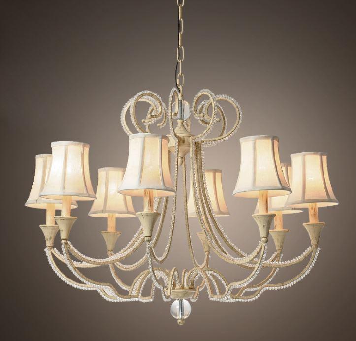 American Country Style Cloth Metal Crystal LED Chandelier - DWHOME