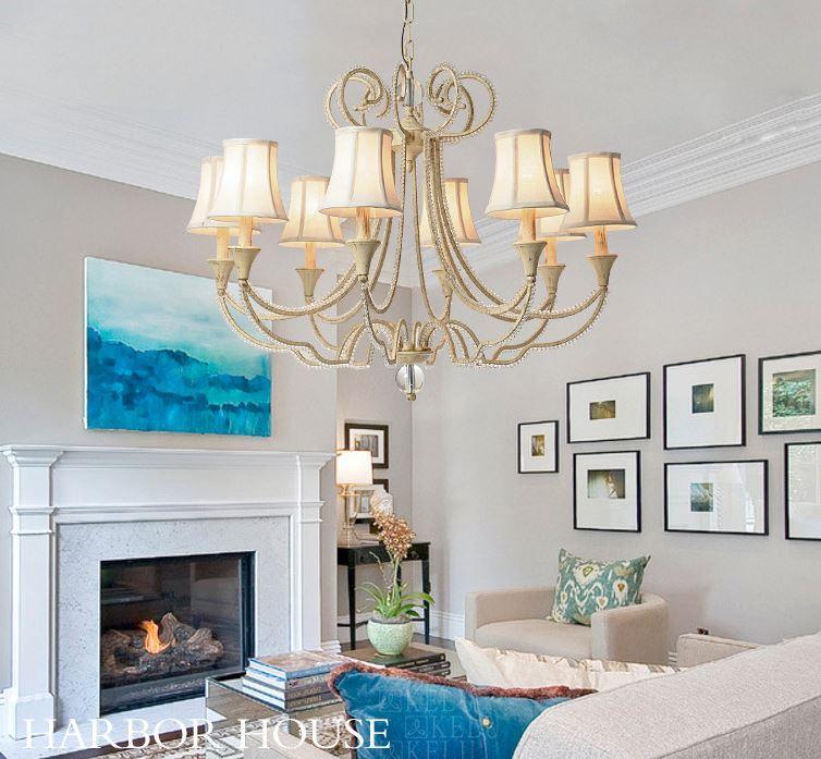 American Country Style Cloth Metal Crystal LED Chandelier - DWHOME