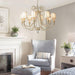 American Country Style Cloth Metal Crystal LED Chandelier - DWHOME