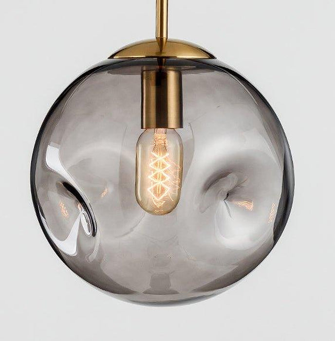 Aminta Suspension Luminaire en Verre Texturé Laiton - DWHOME