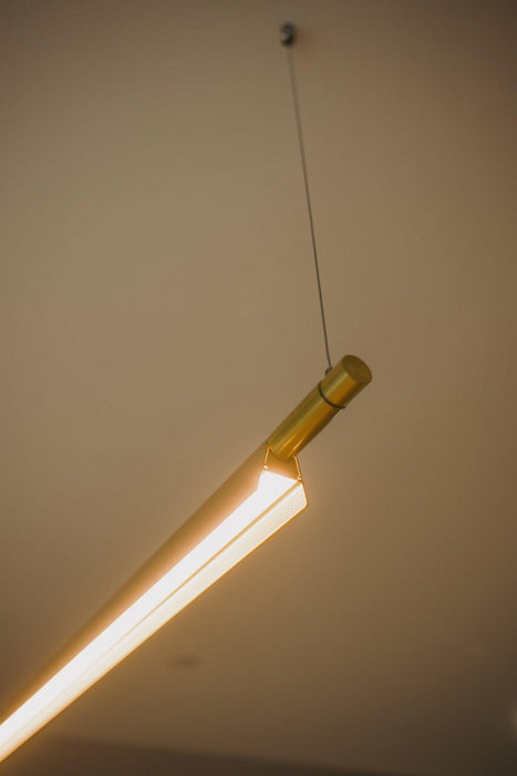 Ando Minimalist Line Brass Kitchen Island Pendant Light - DWHOME