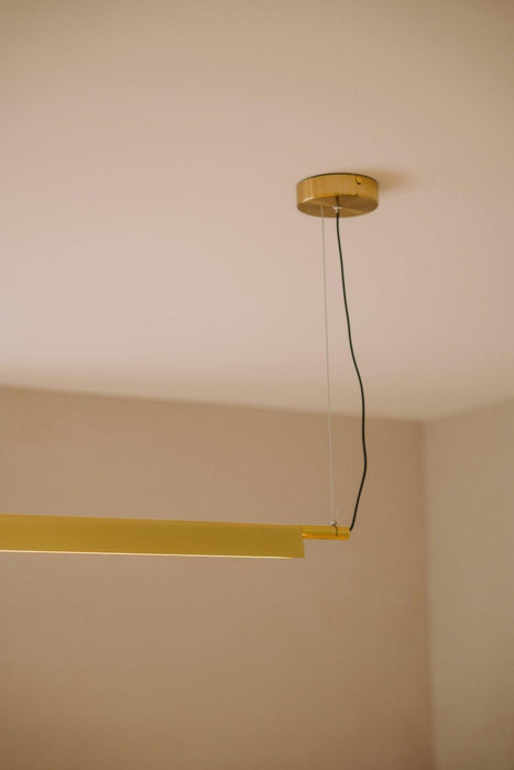 Ando Minimalist Line Brass Kitchen Island Pendant Light - DWHOME