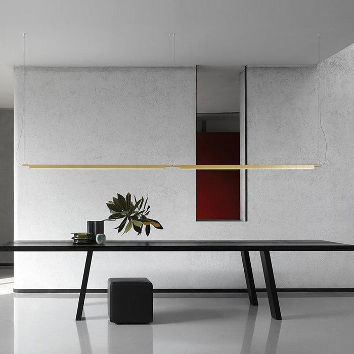 Ando Minimalist Line Brass Kitchen Island Pendant Light - DWHOME