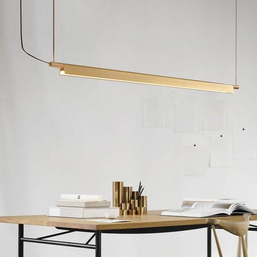 Ando Minimalist Line Brass Kitchen Island Pendant Light-DWHOME