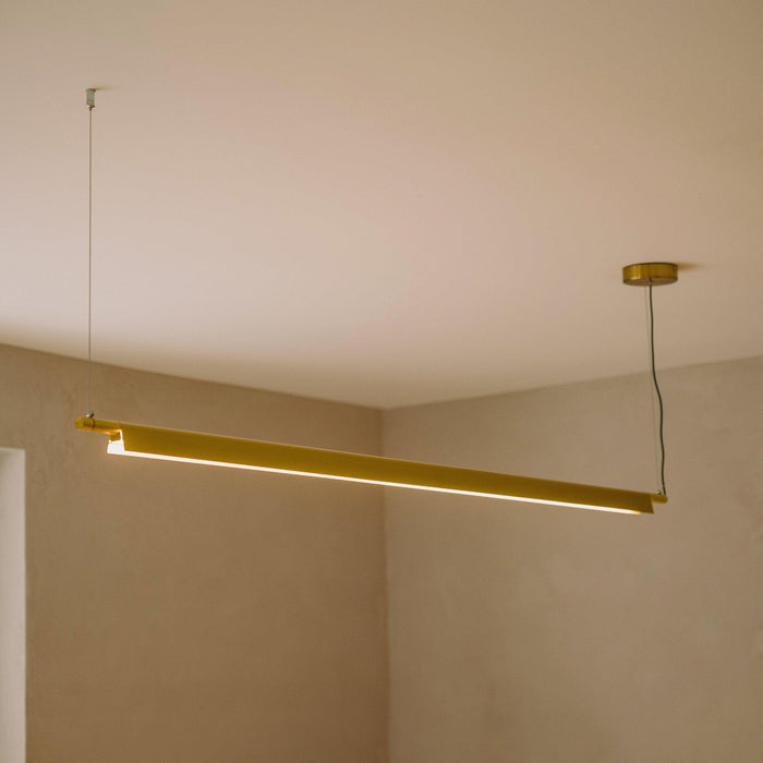 Ando Minimalist Line Brass Kitchen Island Pendant Light - DWHOME