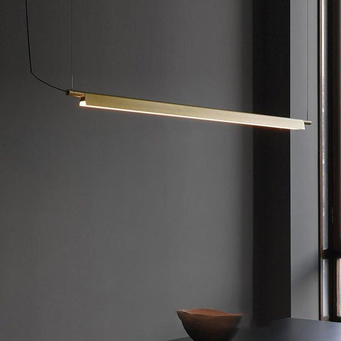 Ando Minimalist Line Brass Kitchen Island Pendant Light - DWHOME
