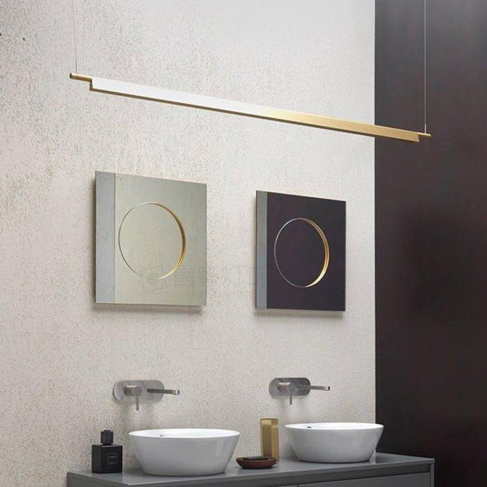 Ando Minimalist Line Brass Kitchen Island Pendant Light - DWHOME