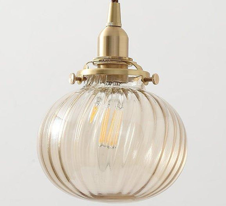 Anemone swirled glass brass pendant Light-DWHOME