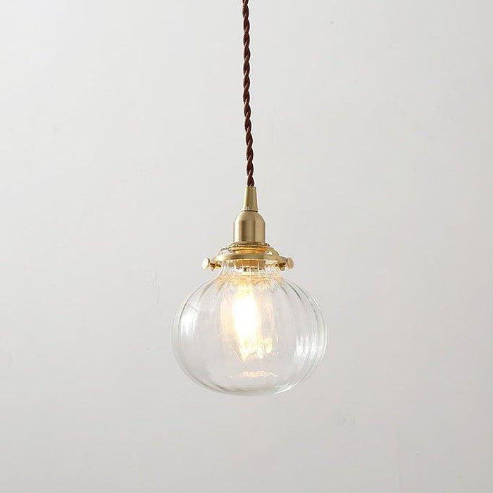 Anemone swirled glass brass pendant Light-DWHOME