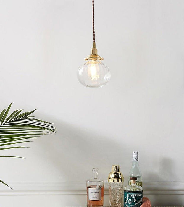 Anemone swirled glass brass pendant Light - DWHOME