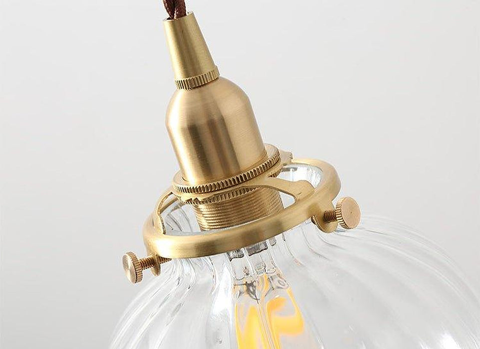 Anemone swirled glass brass pendant Light-DWHOME