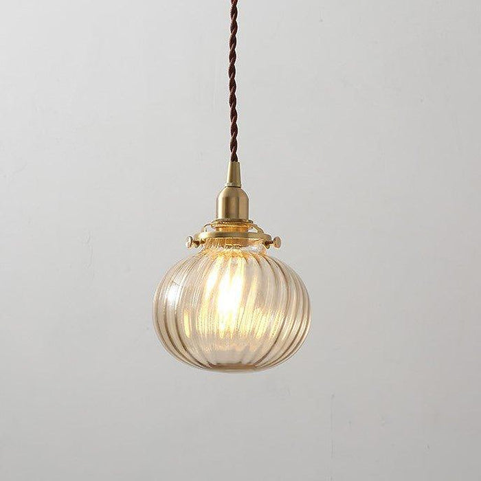 Anemone swirled glass brass pendant Light-DWHOME