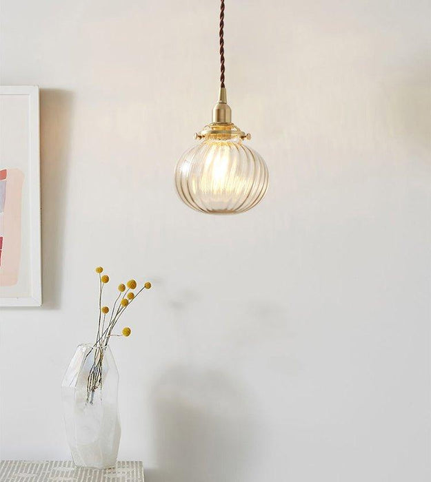 Anemone swirled glass brass pendant Light - DWHOME