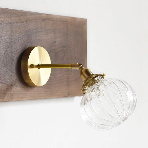 Anemone swirled glass brass wall light sconce-DWHOME