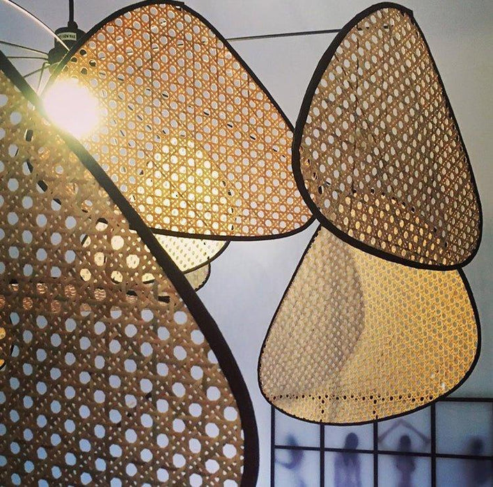 Anjuna Rattan Bamboo Starburst pendant light chandelier - DWHOME