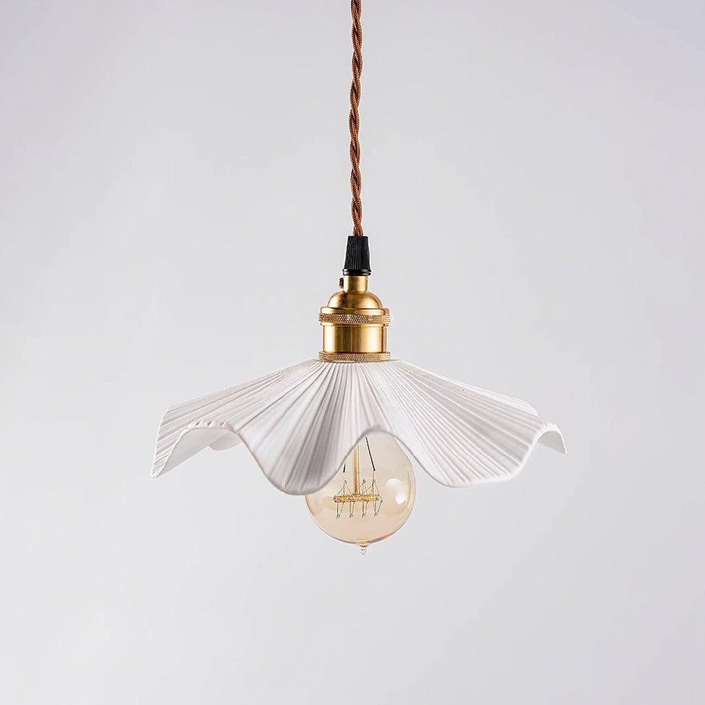Anna Fluted Shade Brass Fitting Pendant Light