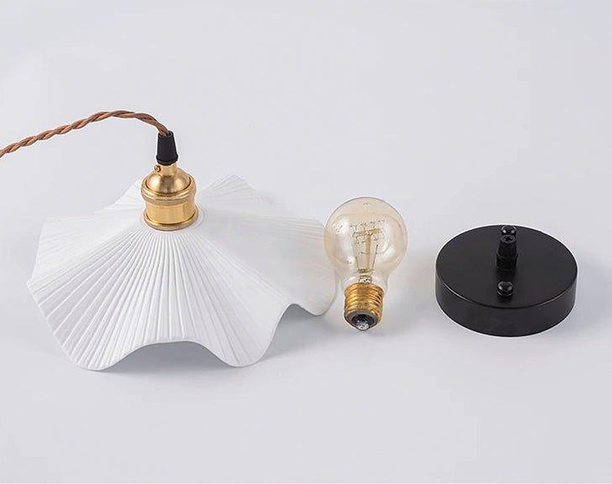 Anna Fluted Shade Brass Fitting Pendant Light-DWHOME