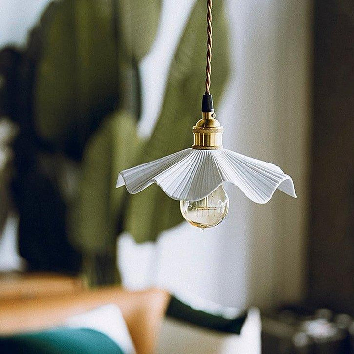 Anna Fluted Shade Brass Fitting Pendant Light